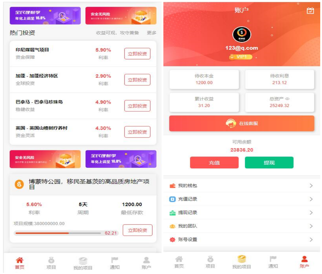 新UI多语言投资理财系统/海外基金虚拟币投资返利源码/前端VUE